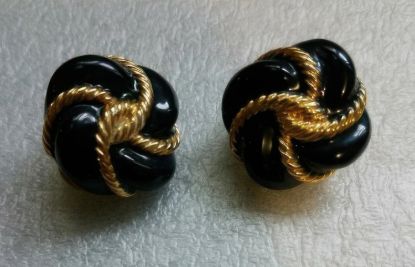 Picture of St John Collection Black Gold Designer Earrings