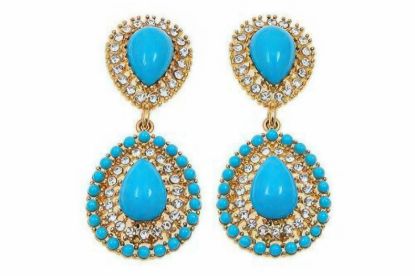 Picture of Kenneth Jay Lane Turquoise Crystal Earrings