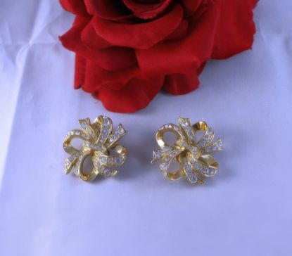 Picture of Kenneth Jay Lane KJL Rhinestone Clip Earrings
