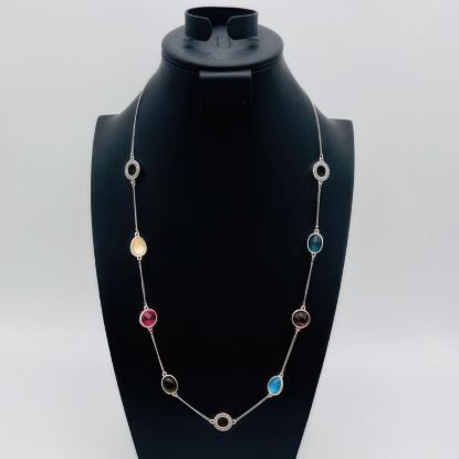 Picture of Vintage Faceted Rhinestone Avon Silver Necklace