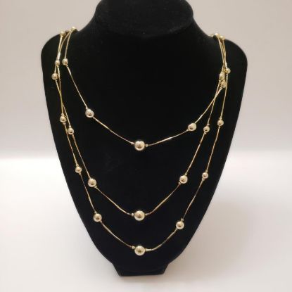 Picture of Vintage Gold Tone Graduated Beaded Swag Necklace