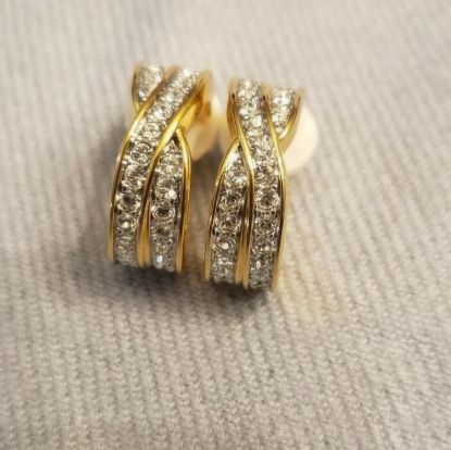 Picture of Authentic Swarovski Crystal Gold Tone Clip Earrings