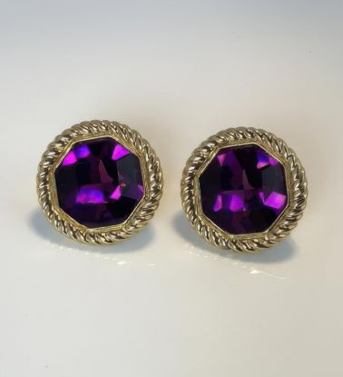 Picture of Swarovski Large Purple Round Clip On Earrings