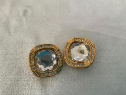 Picture of Swarovski Large Clear Crystal Rhinestone Earrings