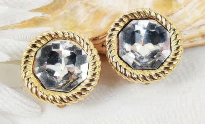 Picture of Vintage Swarovski Clip On Earrings Large Crystal