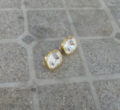 Picture of Swarovski Swan Gold Tone Large Crystal Earrings