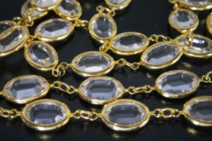 Picture of Swarovski Vintage Gold Oval Clear Crystal Necklace