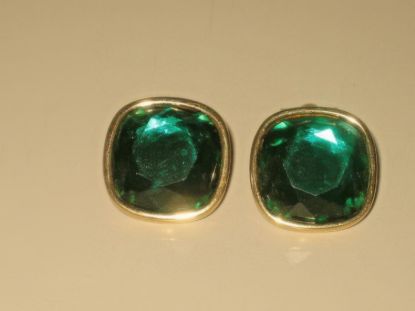 Picture of Vintage Swarovski Emerald Crystal Clip Earrings