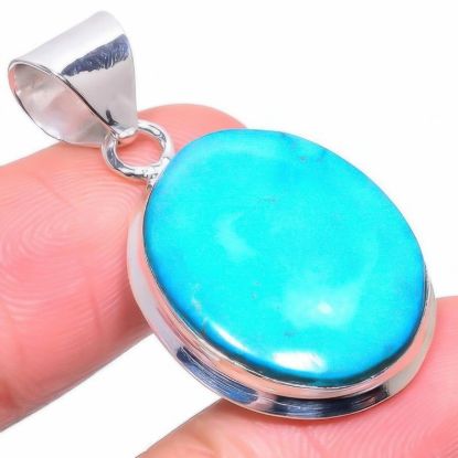 Picture of Sleeping Turquoise Gemstone 925 Silver Pendant