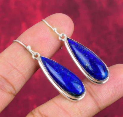 Picture of Lapis Lazuli Handmade 925 Sterling Silver Earrings