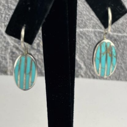 Picture of Sterling Silver 925 Turquoise Dangle Earrings
