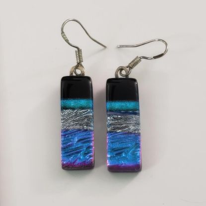 Picture of Vintage Dichroic Glass Sterling Silver Earrings