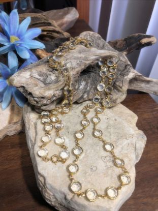 Picture of Vintage Gold Tone Austrian Crystal Chain Necklace