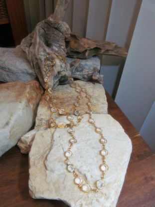 Picture of Austrian Crystal Gold Tone Chain Necklace