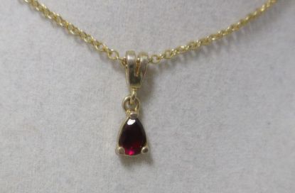Picture of Vintage Gold Tone Red Teardrop Cubic Zirconia Necklace