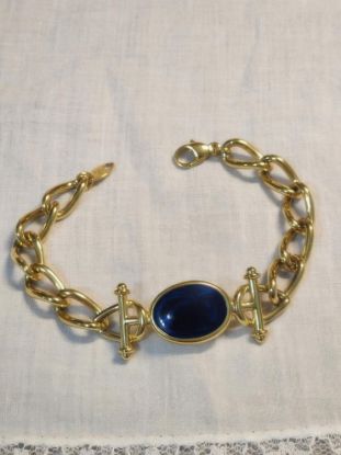 Picture of Vintage Trifari Signed Blue Enamel Bracelet