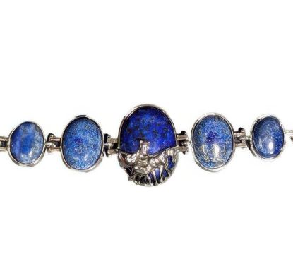 Picture of Lapis Lazuli Horse Bracelet Silver Plated