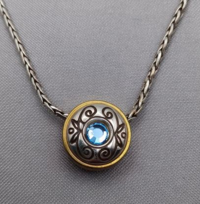 Picture of Brighton Blue Stone Pendant Necklace Silver Chain
