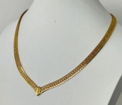 Picture of Vintage Napier Goldtone Flat Chain Necklace 18 Inch