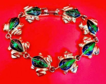 Picture of Vintage 1990s Gold Tone Frog Bracelet