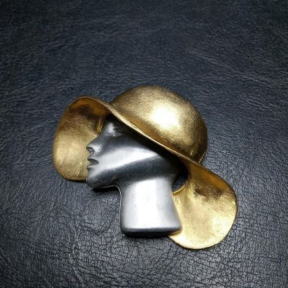 Picture of Vintage Ultra Craft Signed Lady Head Pin Brooch
