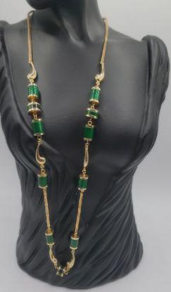 Picture of Vintage Gold Plated Green Lantern Necklace