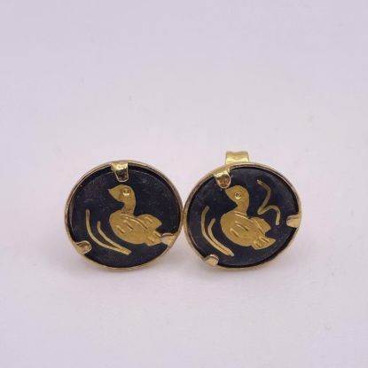 Picture of Gold Tone Duck Stud Earrings Pierced Round