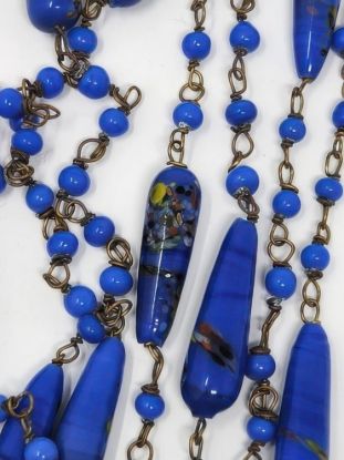 Picture of Vintage Art Deco Blue Czech Glass Necklace