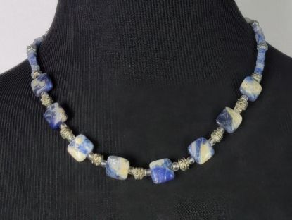 Picture of Vintage Blue Lapis Lazuli Square Beaded Necklace