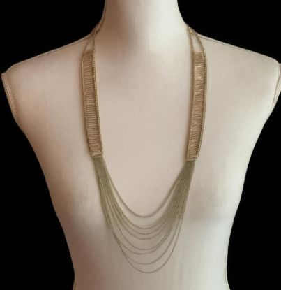 Picture of Gold Tone Layered Multi Strand Statement Necklace