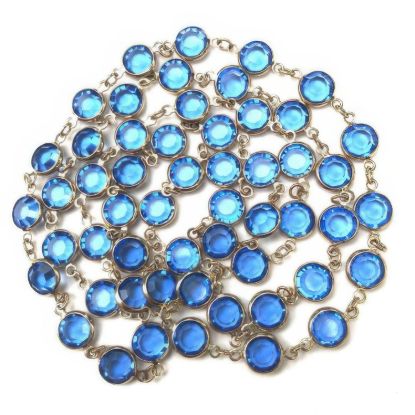 Picture of Swarovski Crystal Blue Round Gold Necklace