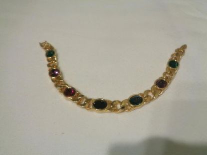 Picture of Vintage Blanca Gold Tone Multi Color Rhinestone Bracelet