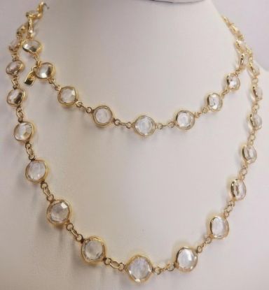 Picture of Signed Swarovski Crystal Bezel Necklace Long Clear