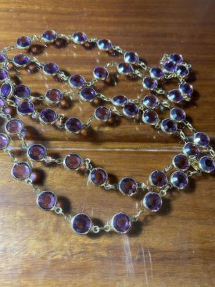Picture of Swarovski Amethyst Crystal Bezel Signed Necklace