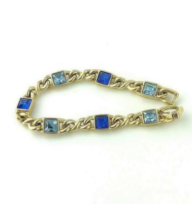 Picture of Swarovski Swan Gold Tone Blue Crystal Bracelet