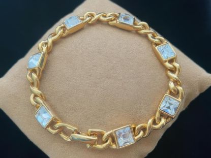 Picture of Swarovski Swan Signed Gold Crystal Bracelet