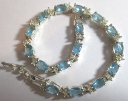 Picture of Vintage Avon Tennis Bracelet Blue Topaz Crystals