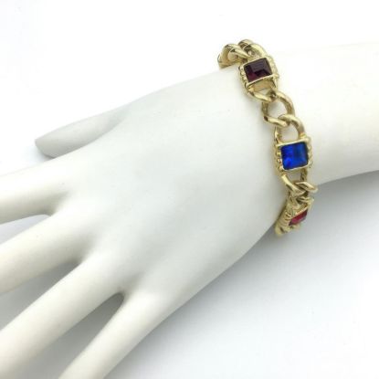 Picture of Swarovski Jewel Tone Crystal Link Bracelet Gold
