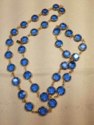 Picture of Swarovski Gold Tone Blue Crystal Necklace