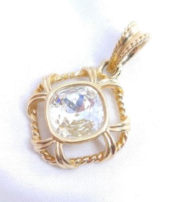 Picture of Large Swarovski Swan Crystal Gold Pendant Necklace