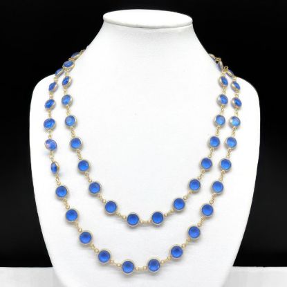 Picture of Vintage Tara Blue Crystal Gold Tone Necklace