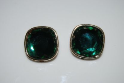 Picture of Swarovski Elegant Gold Green Rhinestone Earrings