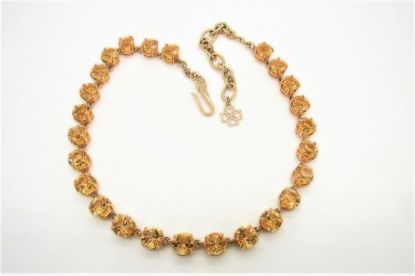 Picture of Designer Gold Tone Necklace Pale Amber Rhinestones