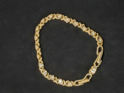 Picture of Avon Gold Tone Heart Rhinestone Tennis Bracelet