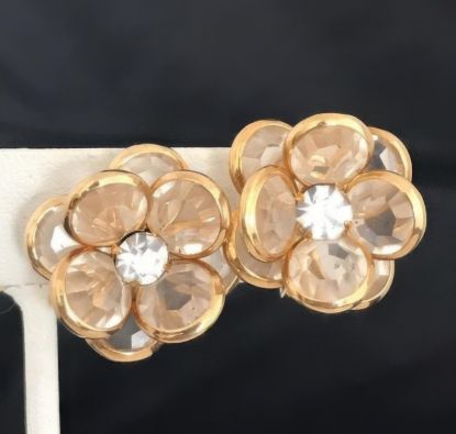 Picture of Authentic Swarovski Gold Tone Vintage Crystal Earrings