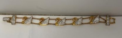 Picture of Vintage Signed Swarovski Crystal Swan Bracelet 8inch