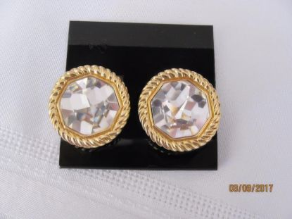 Picture of Vintage Swarovski Clear Crystal Clip On Earrings
