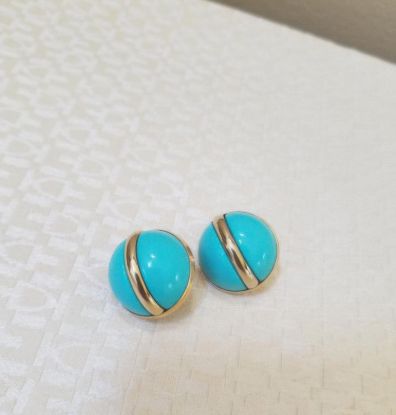 Picture of Vintage Sarah Coventry Chunky Faux Turquoise Earrings