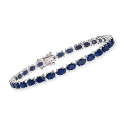 Picture of 18k White Gold GF Sapphire Swarovski Tennis Bracelet